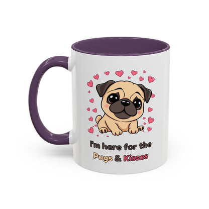 Cute Pug Accent Coffee Mug | Perfect Gift for Dog Lovers, Valentine's Day, Pet Owners, Home Decor, Funny Mug