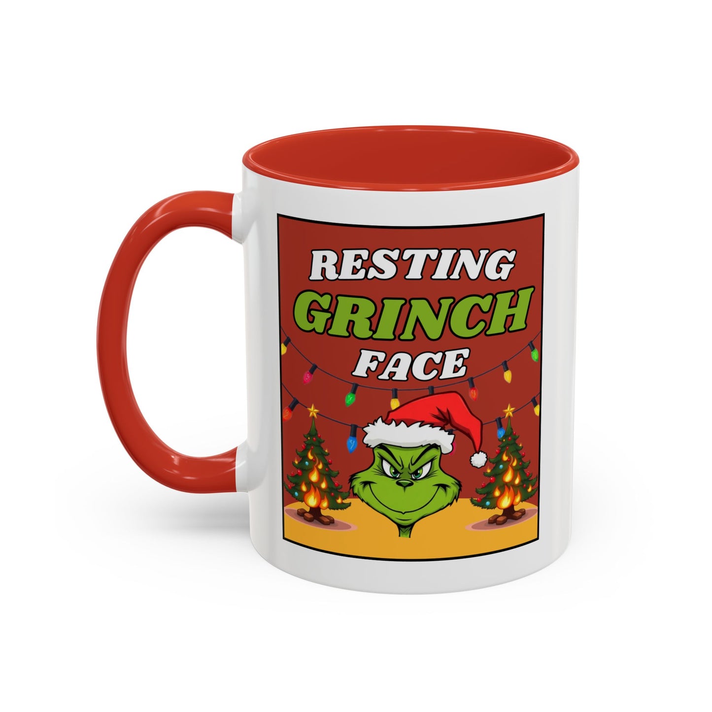 Resting Grinch Face Coffee Mug — Holiday Funny Christmas Mug