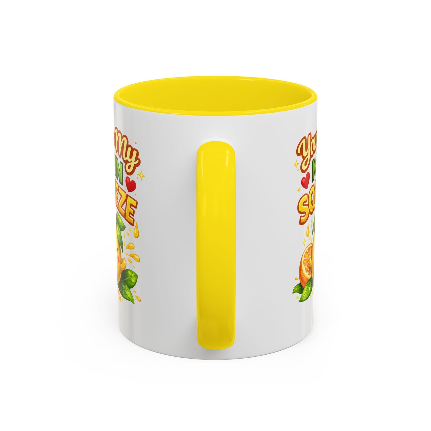 Accent Coffee Mug — "You're My Main Squeeze" Cute Lemon Couple Gift, Valentine's Day