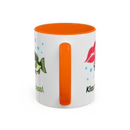 Funny Fishing Mug, Kiss My Bass Coffee Cup, Great for Anglers, Unique Gift for Dad, Humorous Fishing Lover Present, 11oz