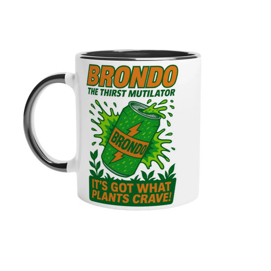 Brondo White 11oz Ceramic Mug with Color Inside