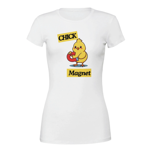 Chick Magnet Premium Womens Crewneck T-shirt White