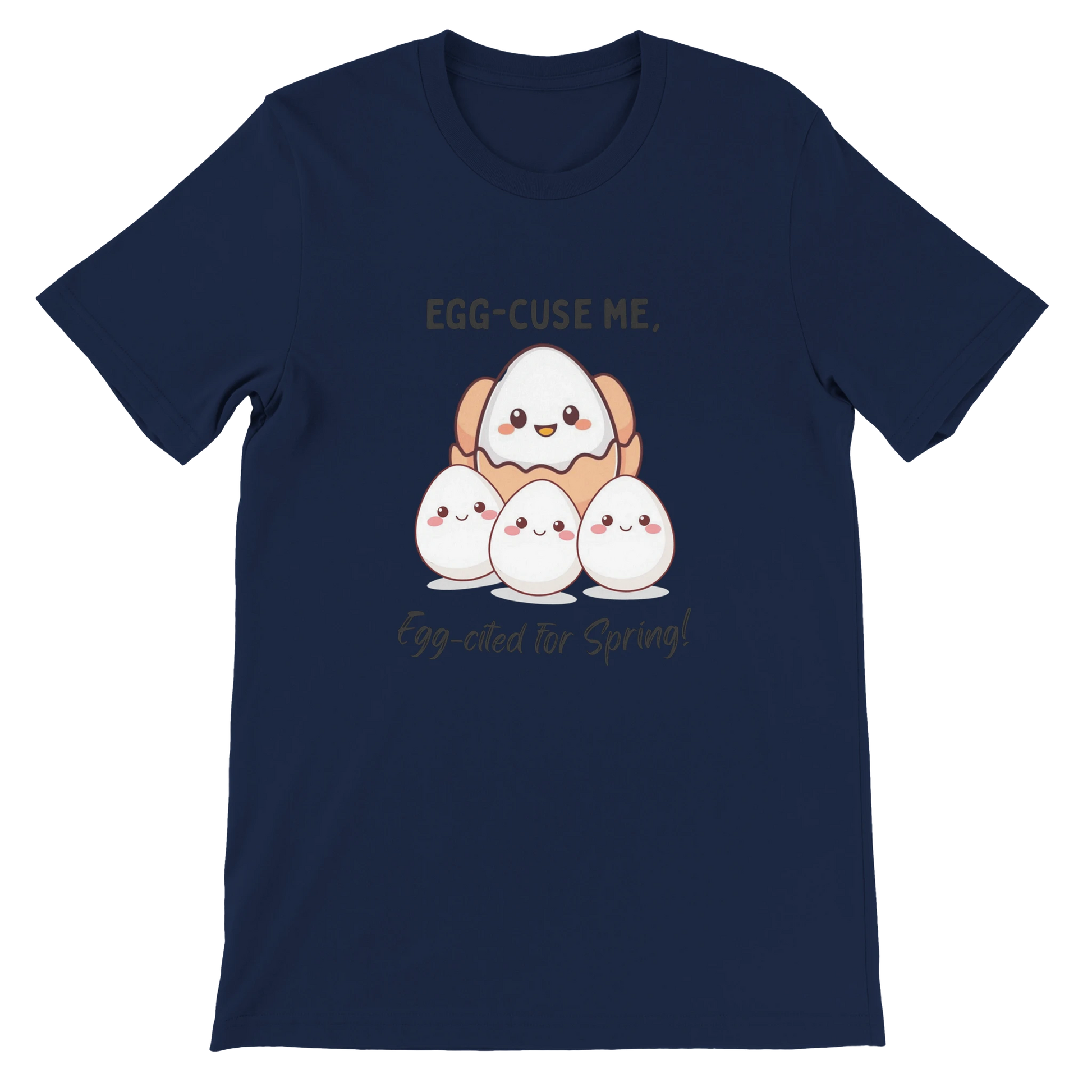 Egg-cited for Spring Premium Unisex Crewneck T-shirt Navy