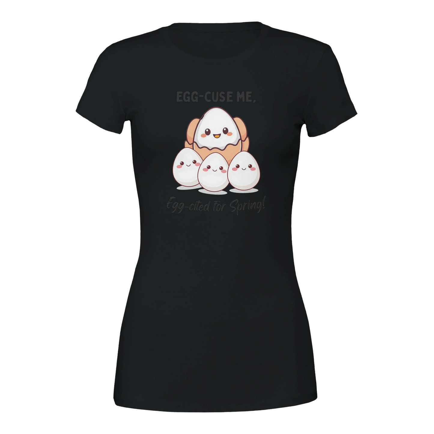 Egg-cited for Spring Premium Womens Crewneck T-shirt Black