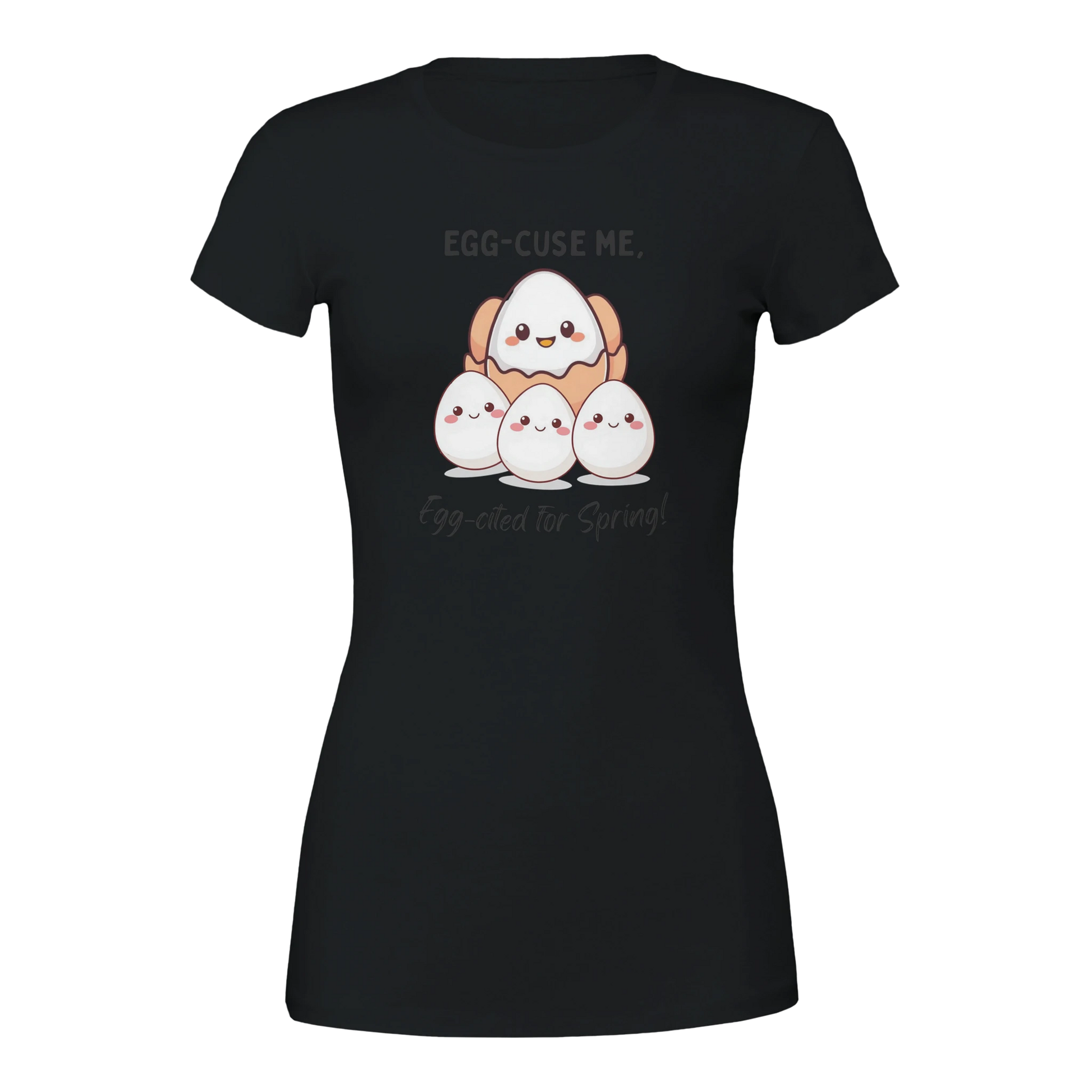 Egg-cited for Spring Premium Womens Crewneck T-shirt Black