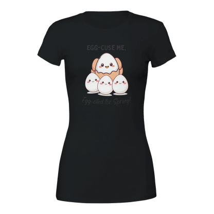 Egg-cited for Spring Premium Womens Crewneck T-shirt Black