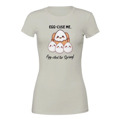 Egg-cited for Spring Premium Womens Crewneck T-shirt Grey
