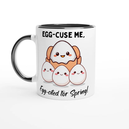 Egg-cited for Spring White 11oz Ceramic Mug with Color Inside