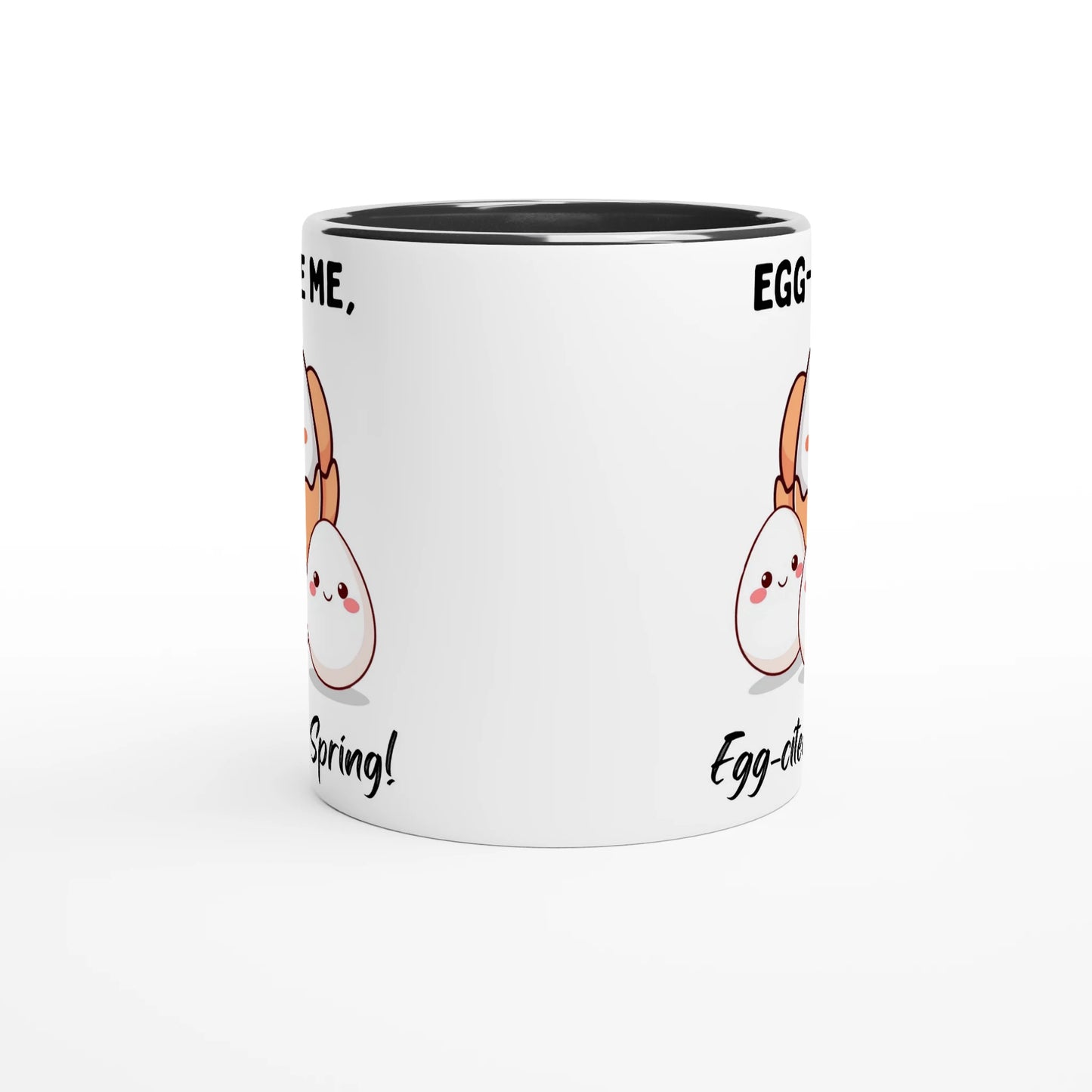 Egg-cited for Spring White 11oz Ceramic Mug with Color Inside