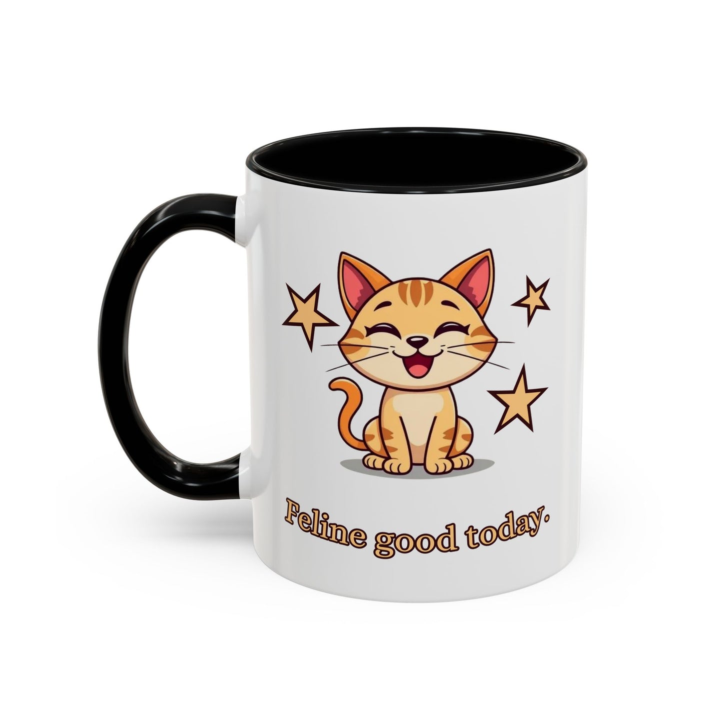 Feline Good Today Mug - Cute Cat Coffee Mug, Cat Lover Gift, Coffee Lover Mug, Fun Cat Mug, Feline Inspired Drinkware Font Black