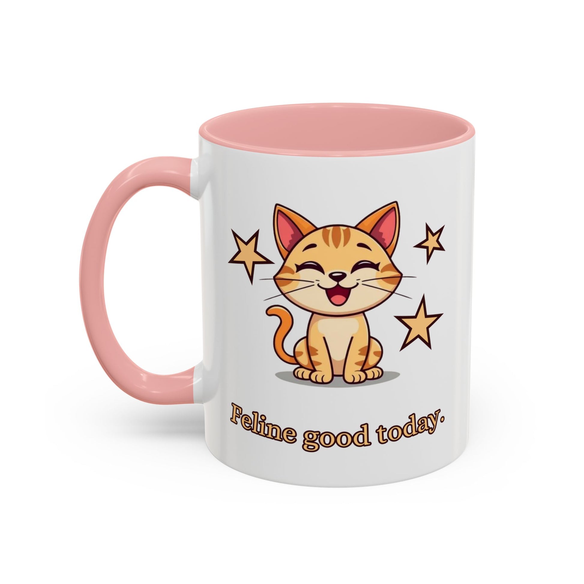 Feline Good Today Mug - Cute Cat Coffee Mug, Cat Lover Gift, Coffee Lover Mug, Fun Cat Mug, Feline Inspired Drinkware Front Pink
