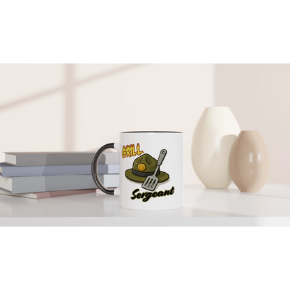 Grill sergeant White 11oz Ceramic Mug with Color Inside 3