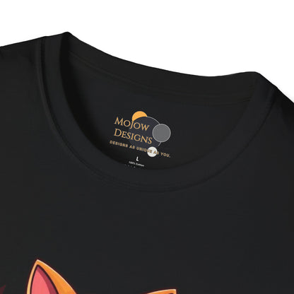 Happy Cat T-Shirt | Fun Unisex Tee | Cute Gift for Cat Lovers | Feline Good Today Shirt | Casual Wear & Birthday Gift Label Black
