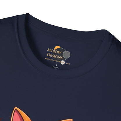 Happy Cat T-Shirt | Fun Unisex Tee | Cute Gift for Cat Lovers | Feline Good Today Shirt | Casual Wear & Birthday Gift Label Navy