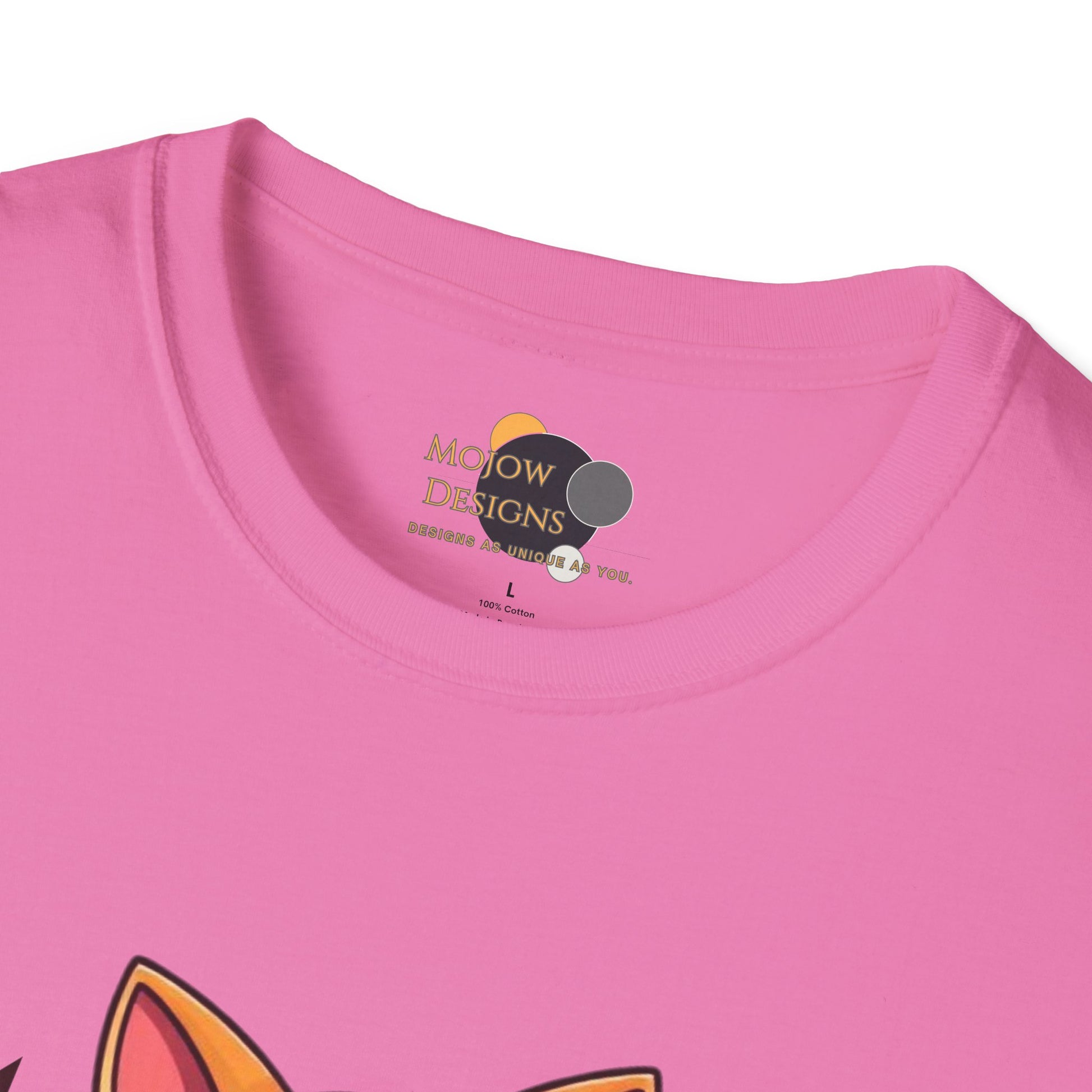 Happy Cat T-Shirt | Fun Unisex Tee | Cute Gift for Cat Lovers | Feline Good Today Shirt | Casual Wear & Birthday Gift Label Pink