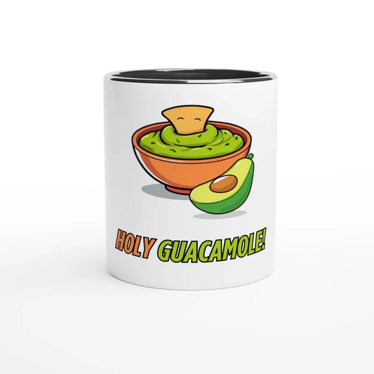 Holy Guacamole White 11oz Ceramic Mug with Color Inside