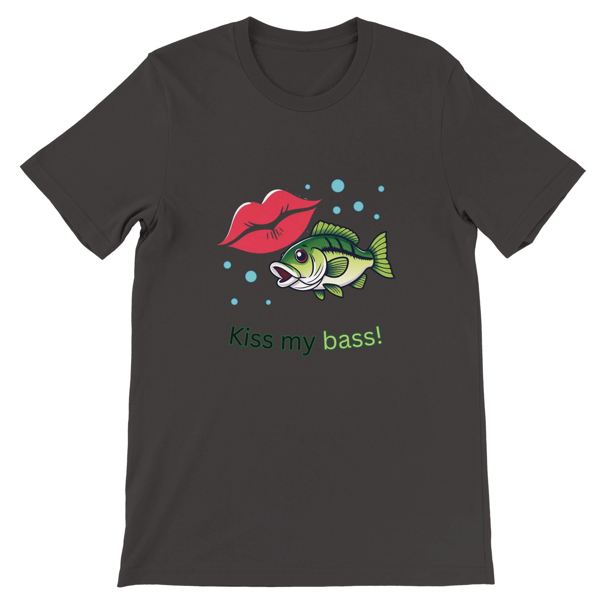 Kiss my bass Premium Unisex Crewneck T-shirt Grey