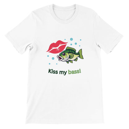 Kiss my bass Premium Unisex Crewneck T-shirt White