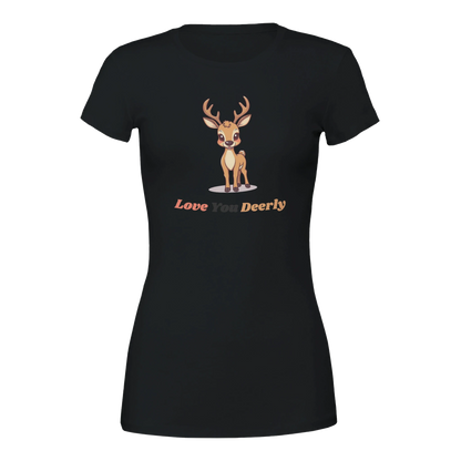 Love You Deerly Premium Womens Crewneck T-shirt Black