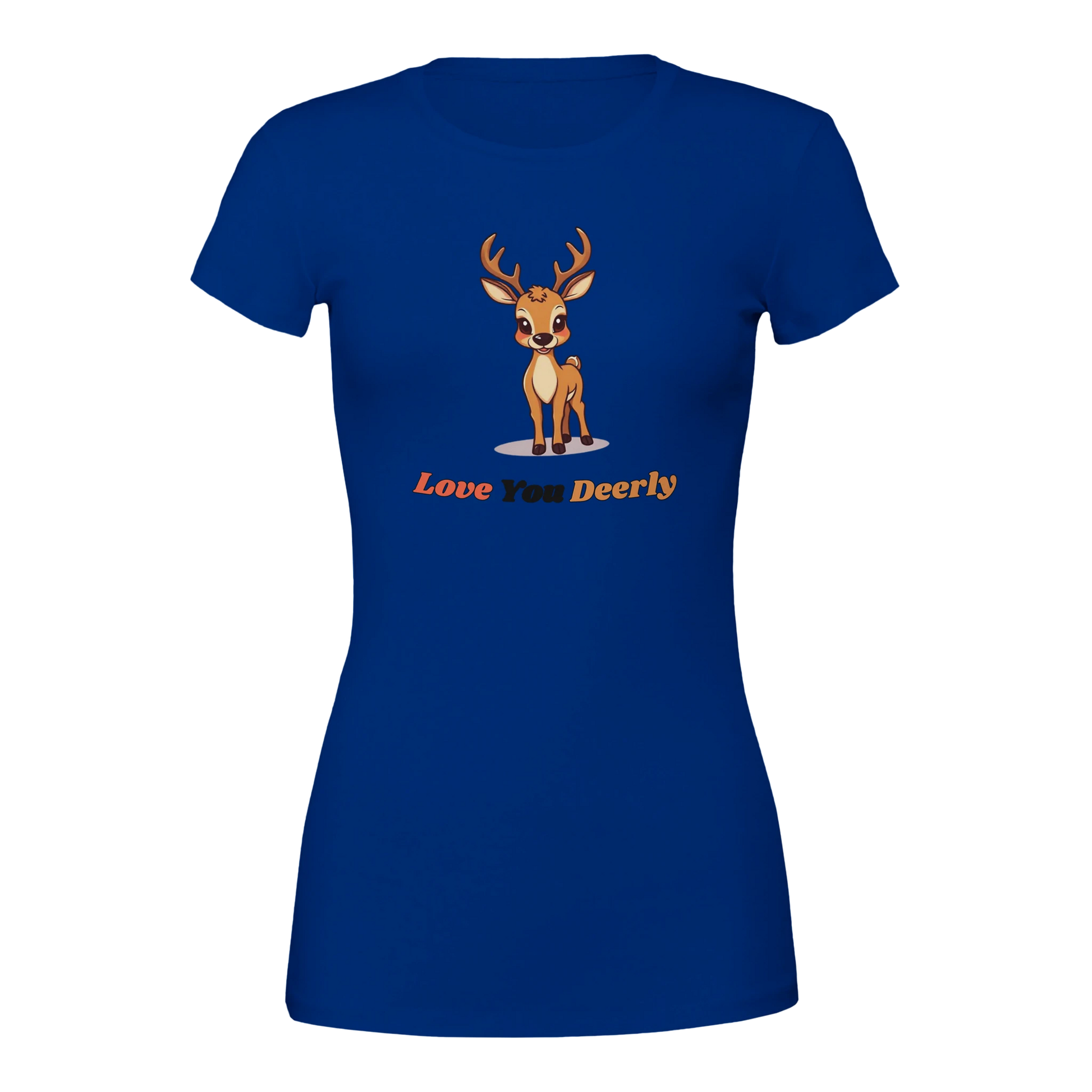 Love You Deerly Premium Womens Crewneck T-shirt Royal