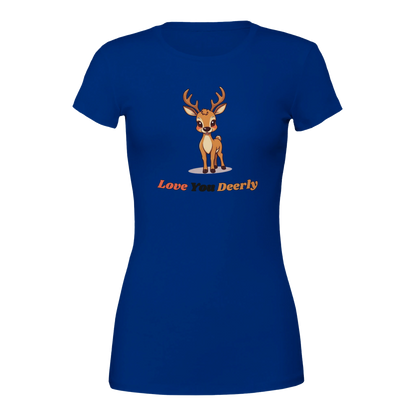 Love You Deerly Premium Womens Crewneck T-shirt Royal
