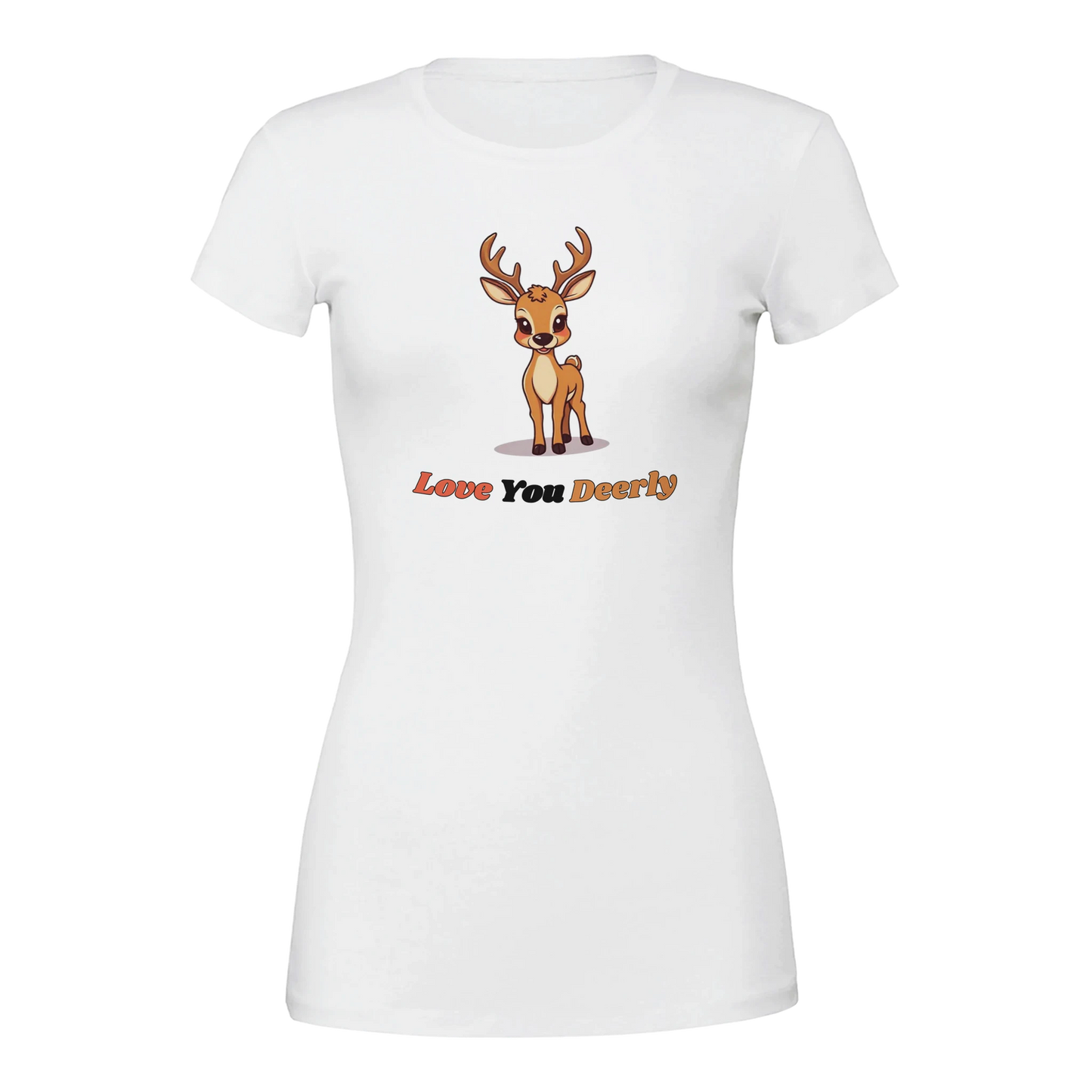 Love You Deerly Premium Womens Crewneck T-shirt White