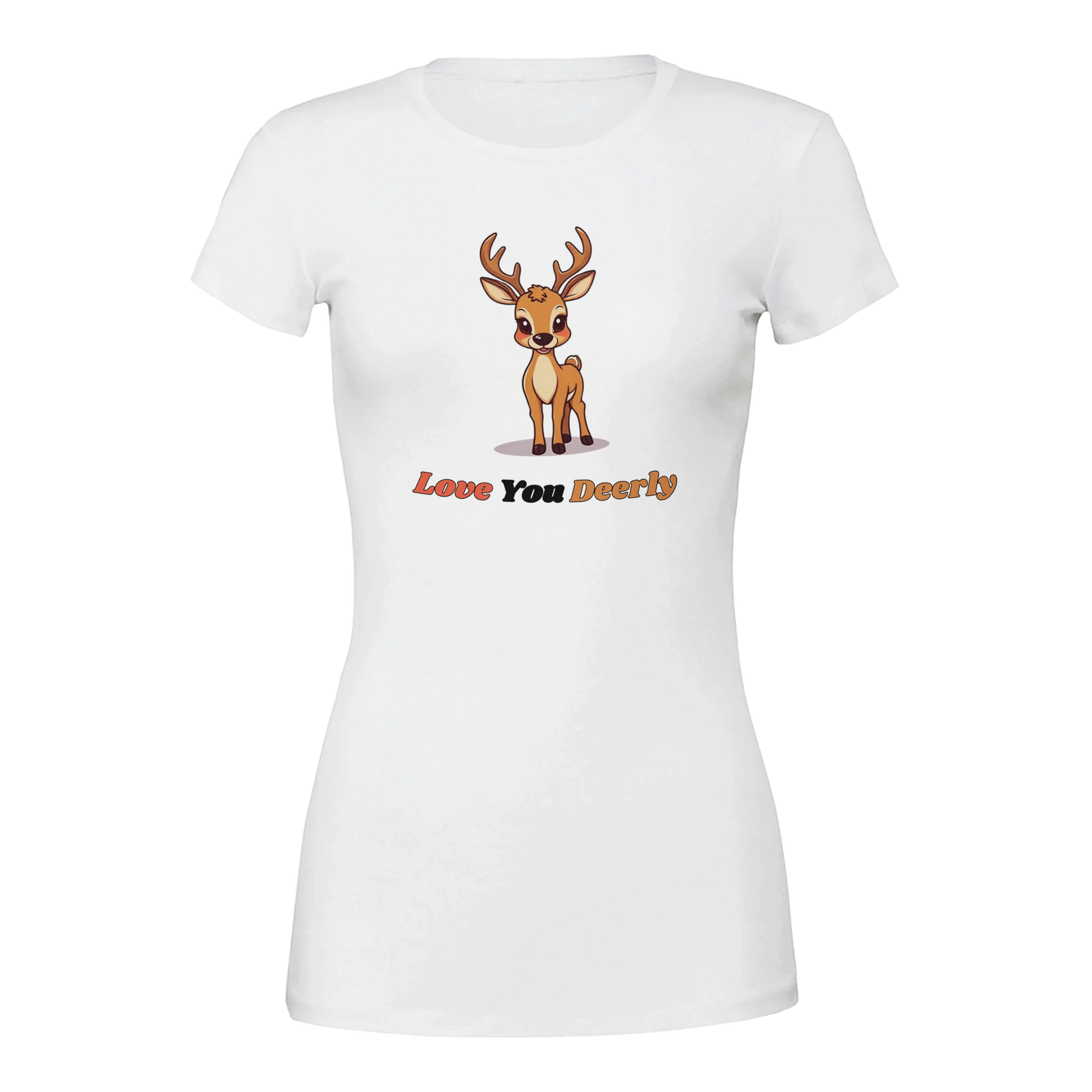 Love You Deerly Premium Womens Crewneck T-shirt White