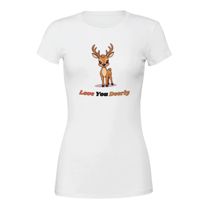 Love You Deerly Premium Womens Crewneck T-shirt White