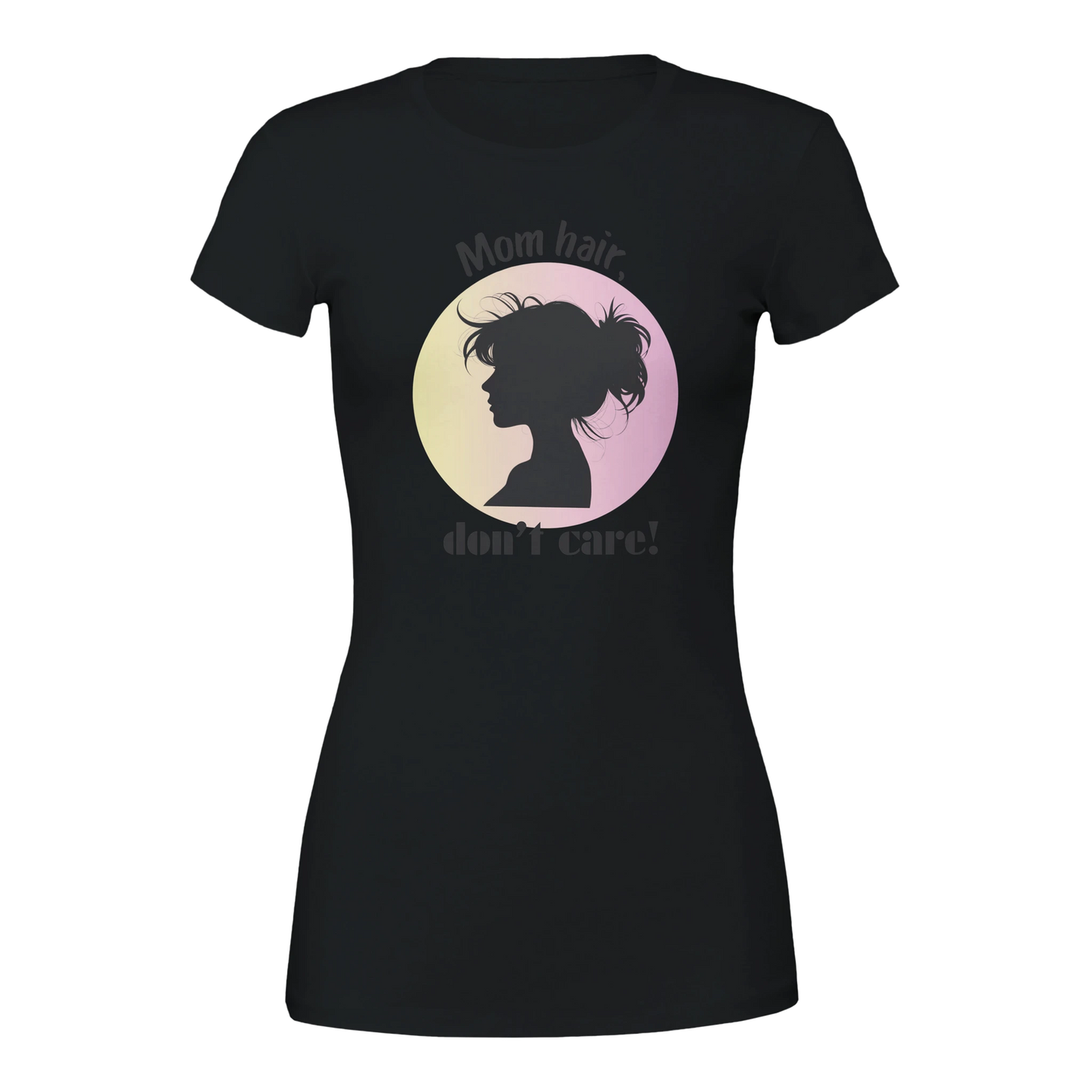 Mom hair, don’t care Premium Womens Crewneck T-shirt Black