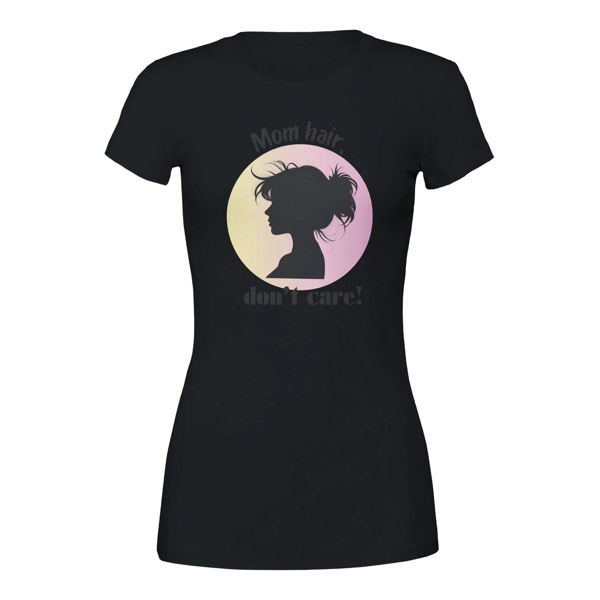 Mom hair, don’t care Premium Womens Crewneck T-shirt Black