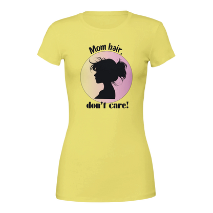 Mom hair, don’t care Premium Womens Crewneck T-shirt Yellow