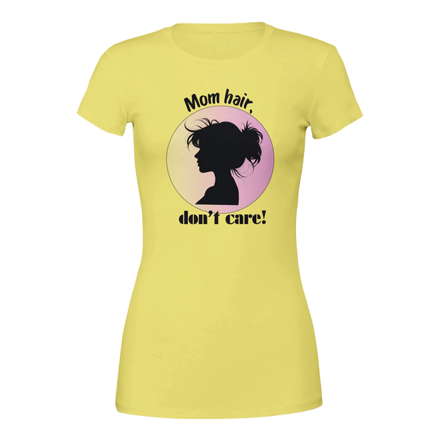 Mom hair, don’t care Premium Womens Crewneck T-shirt Yellow