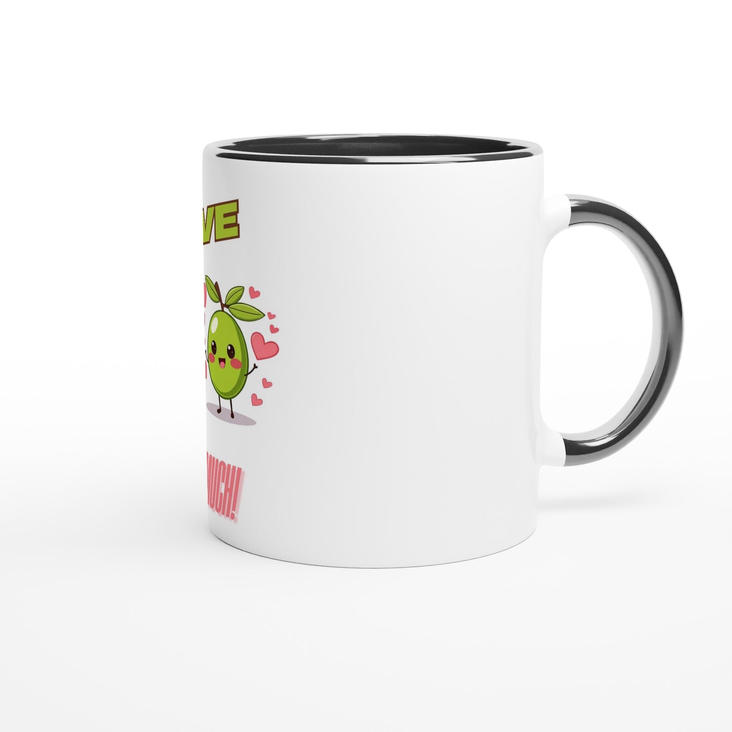 Olive you so much White 11oz Ceramic Mug with Color Inside