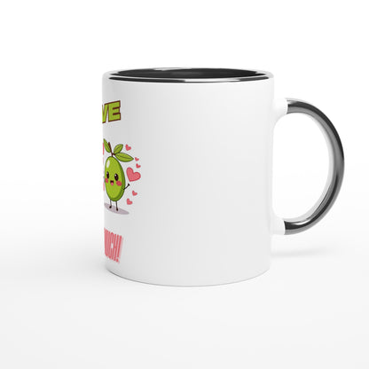 Olive you so much White 11oz Ceramic Mug with Color Inside
