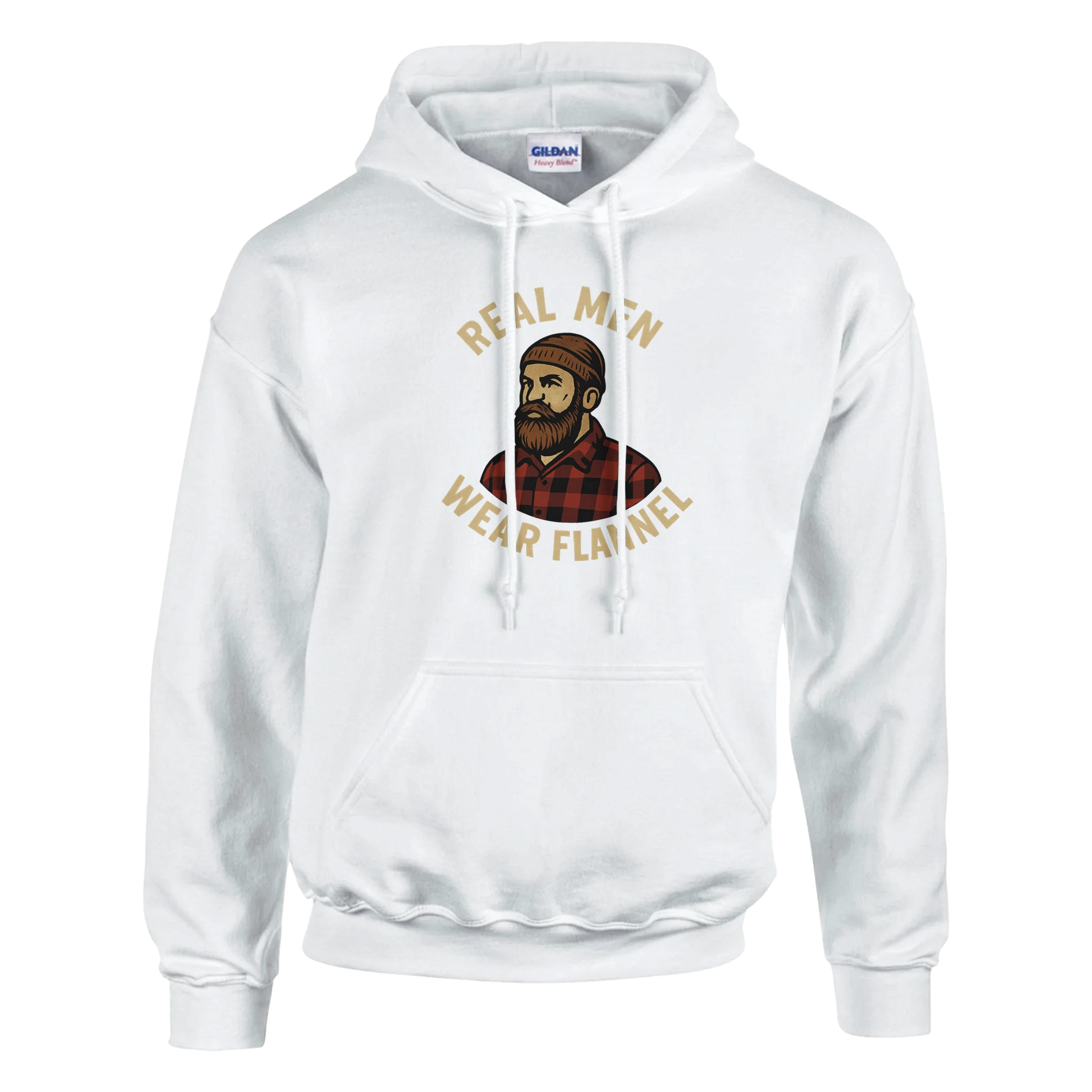 Real men wear flannel Classic Unisex Pullover Hoodie White