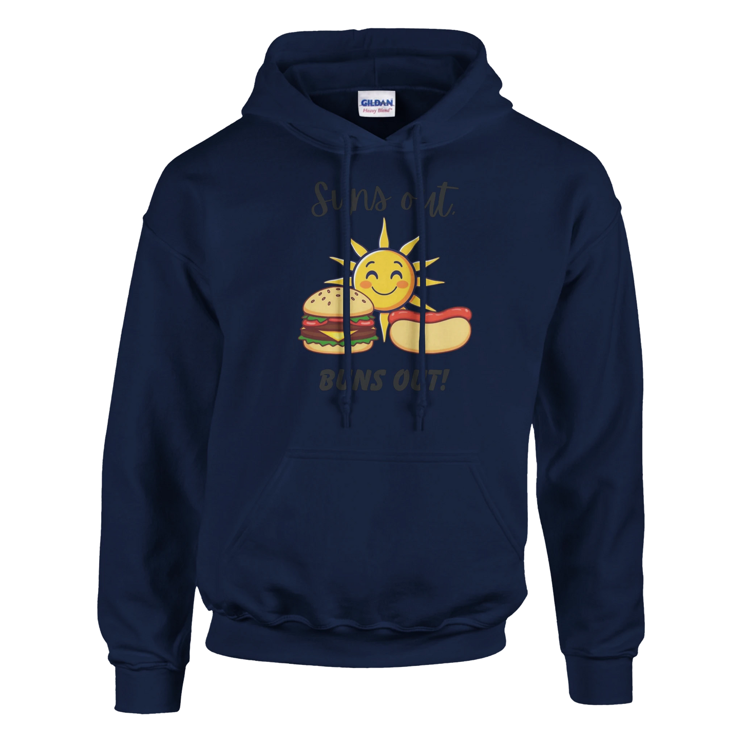 Suns out, Buns out Classic Unisex Pullover Hoodie Navy