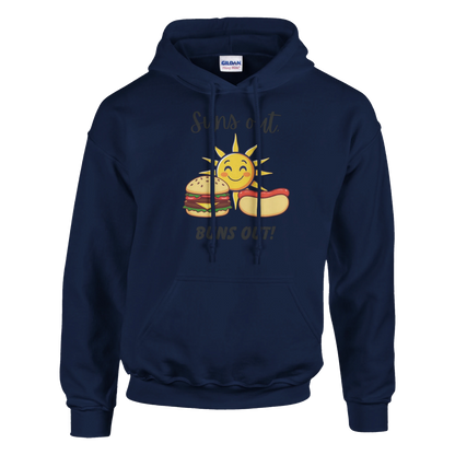 Suns out, Buns out Classic Unisex Pullover Hoodie Navy