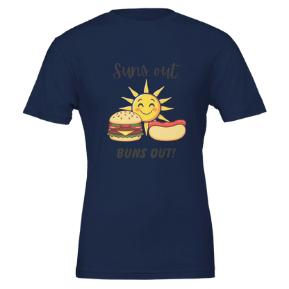 Suns out, Buns out Premium Unisex Crewneck T-shirt Navy
