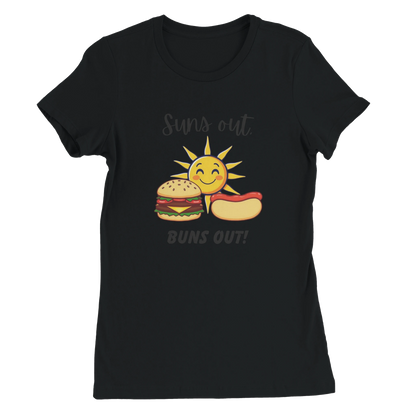 Suns out, Buns out Premium Womens Crewneck T-shirt Black