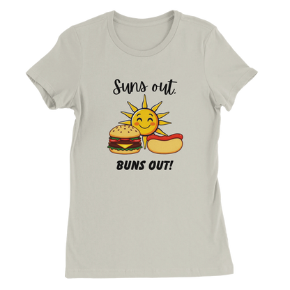 Suns out, Buns out Premium Womens Crewneck T-shirt Grey