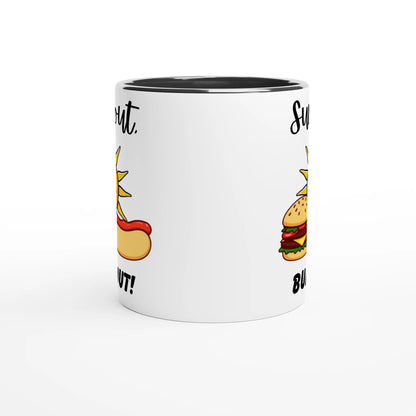 Suns out, Buns out White 11oz Ceramic Mug with Color Inside