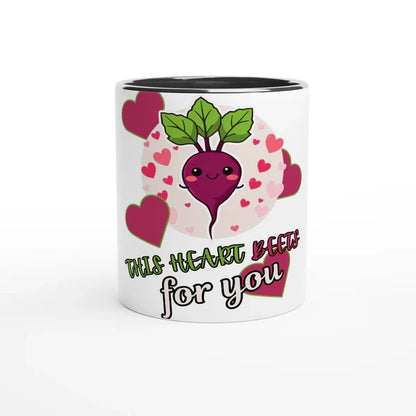 This Heart Beets for You White 11oz Ceramic Mug with Color Inside