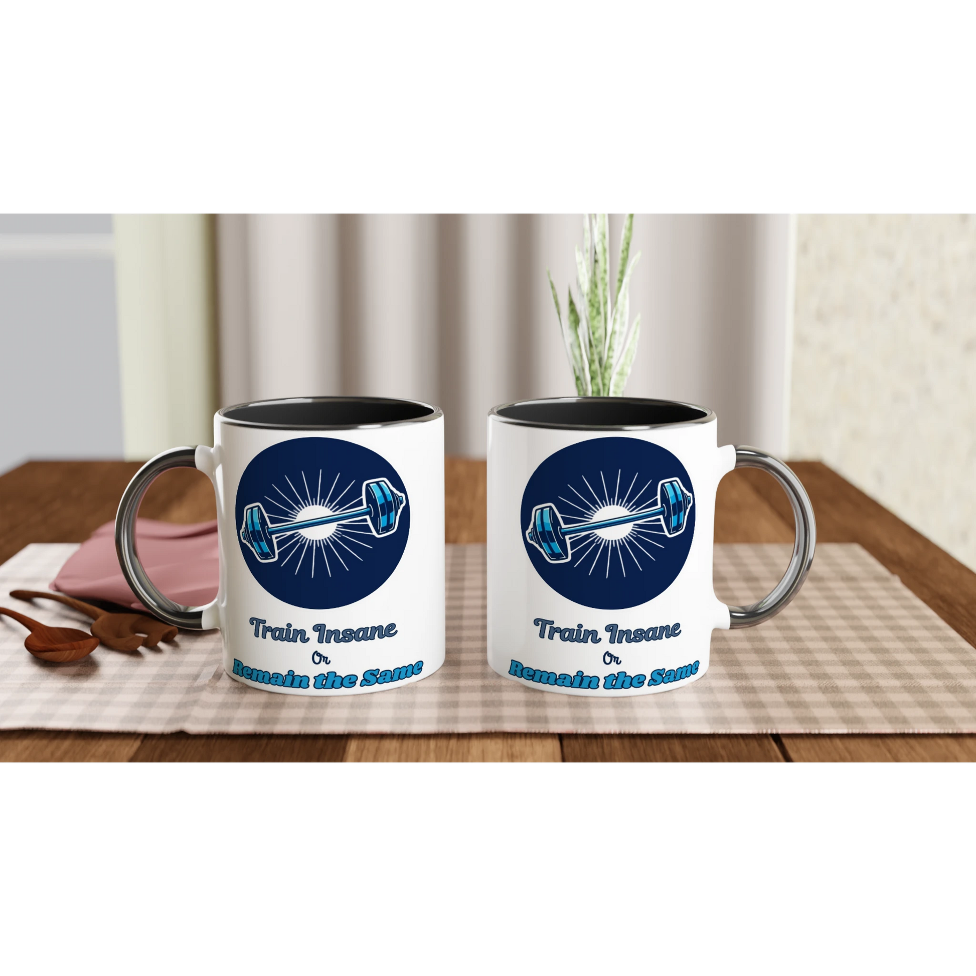 Train Insane or Remain the Same White 11oz Ceramic Mug with Color Inside