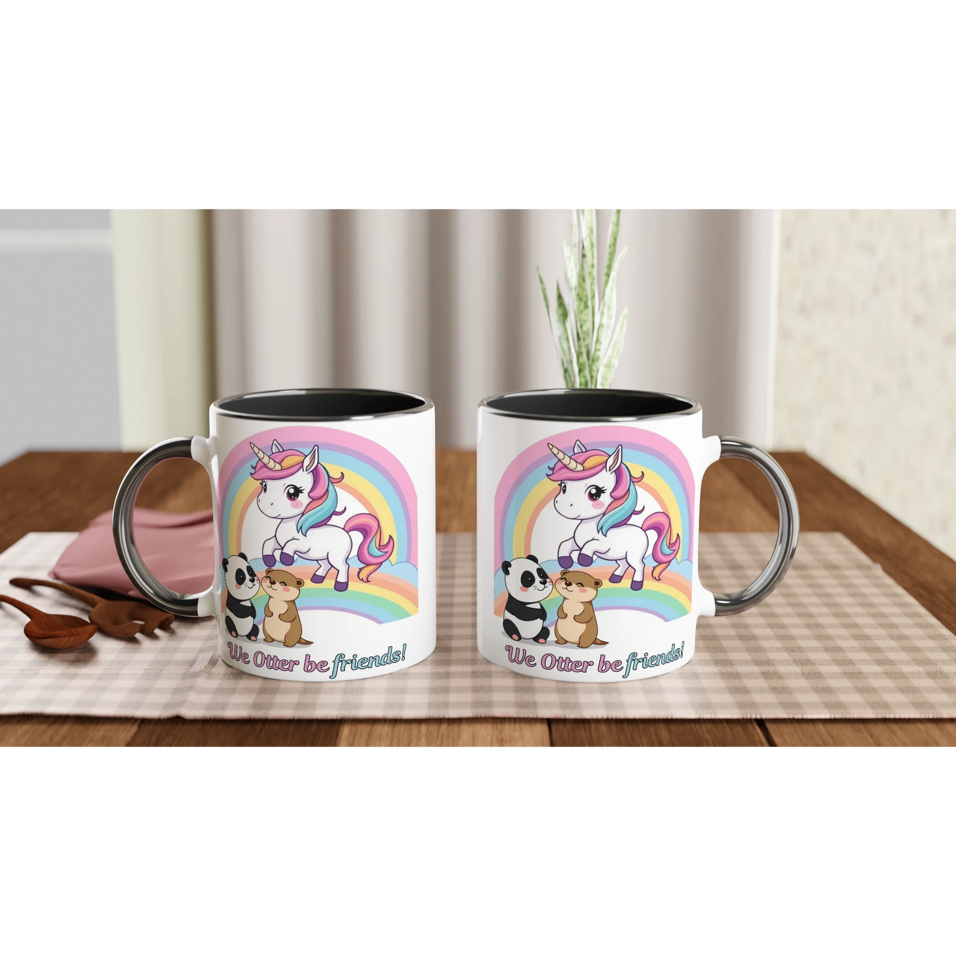 We otter be friends White 11oz Ceramic Mug with Color Inside