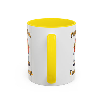 Whimsical Coffee Mug with Lion Design - Perfect for Cat Lovers, Funny Gift, Nap Enthusiast, Coffee Lovers, Cute Animal Gifts Handle Yellow
