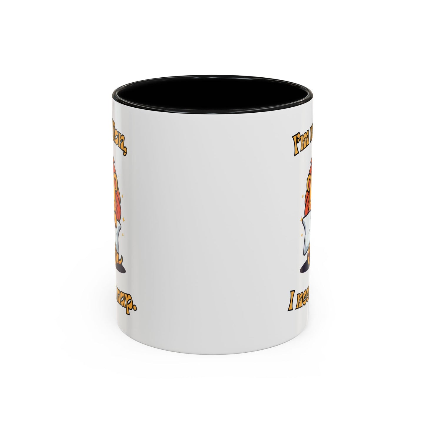 Whimsical Coffee Mug with Lion Design - Perfect for Cat Lovers, Funny Gift, Nap Enthusiast, Coffee Lovers, Cute Animal Gifts Side Black