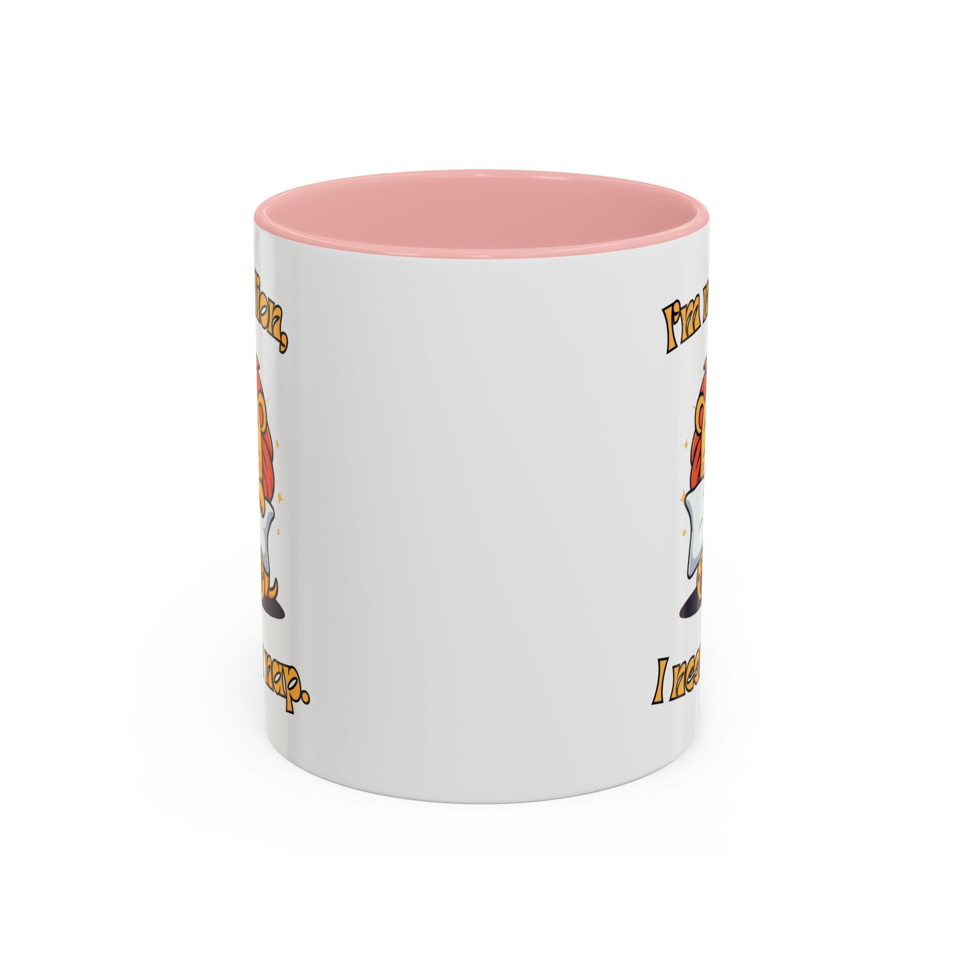 Whimsical Coffee Mug with Lion Design - Perfect for Cat Lovers, Funny Gift, Nap Enthusiast, Coffee Lovers, Cute Animal Gifts Side Pink