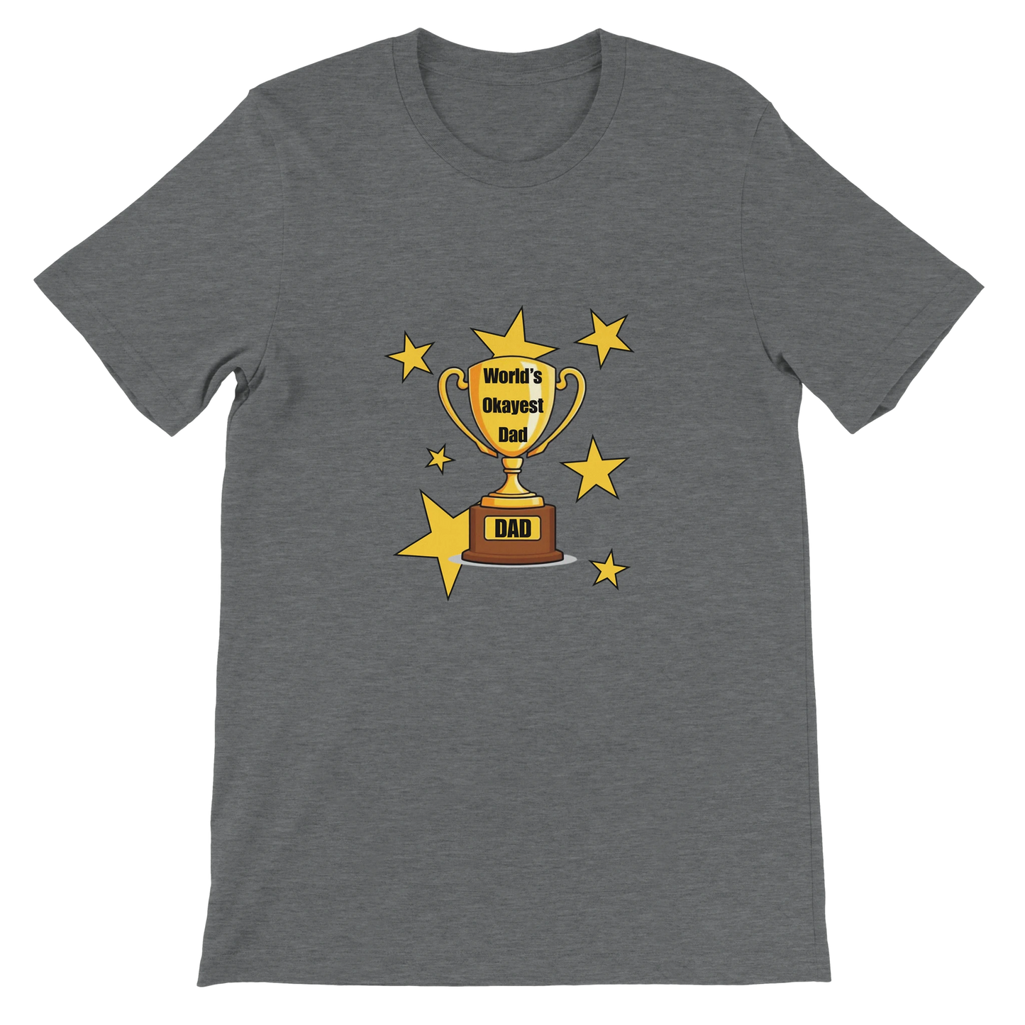 World’s Okayest Dad Premium Unisex Crewneck T-shirt Grey