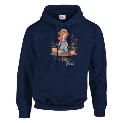 You Grow, Girl Classic Unisex Pullover Hoodie Navy