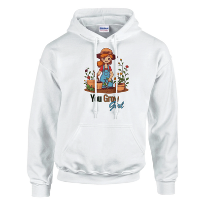 You Grow, Girl Classic Unisex Pullover Hoodie White